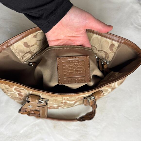 Vintage Y2K Coach Signature Canvas Tote Shoulder Bag - Picture 6 of 6